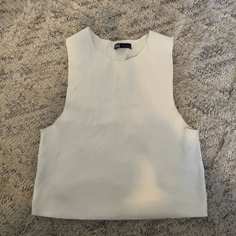 zara white tank top